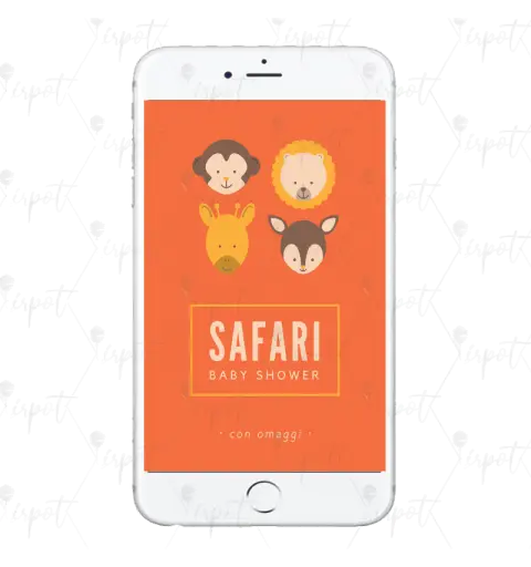 INVITO BABY SHOWER SAFARI DIGITALE