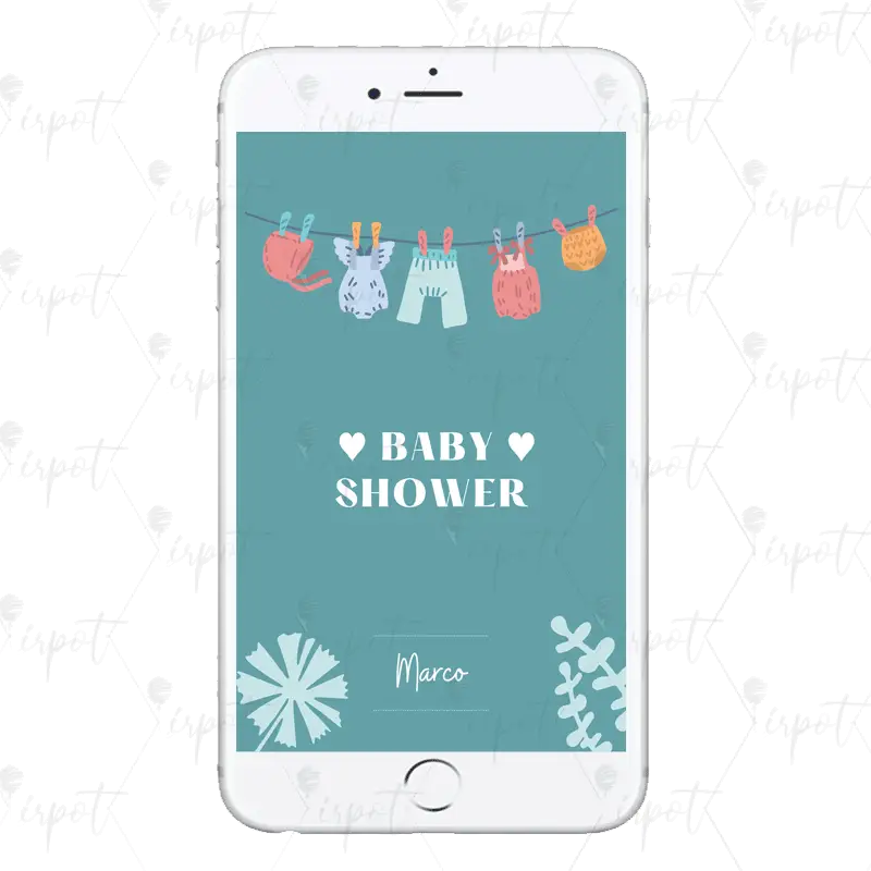 INVITO BABY SHOWER VESTITINI DIGITALE