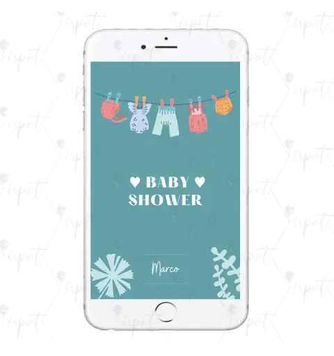 INVITO BABY SHOWER VESTITINI DIGITALE