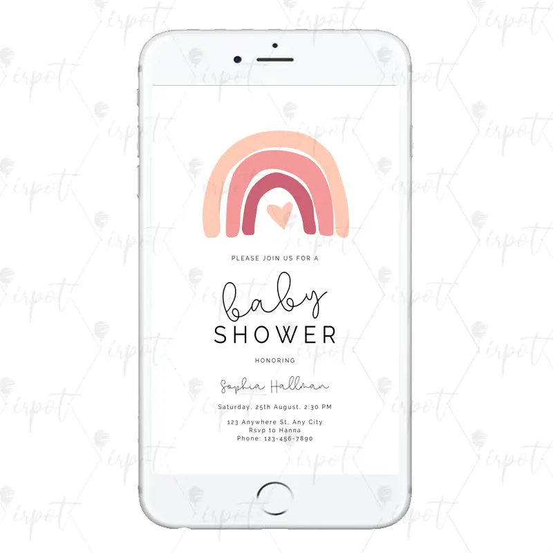INVITO BABY SHOWER ARCOBALENO BOHO PINK