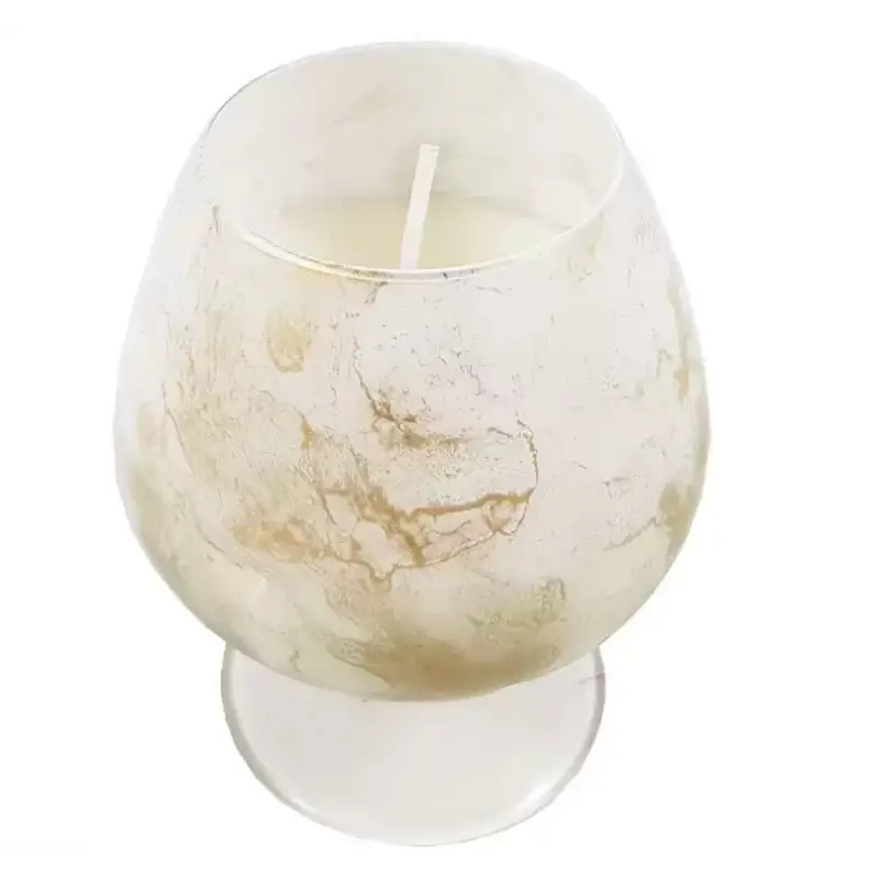 Candela cognac bianco marmorizzato