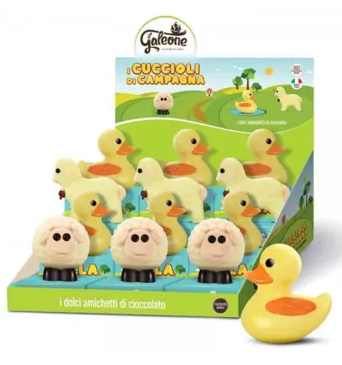 animali della fattoria di puro cioccolato decorato a mano 35 g mod. assortiti e casuali