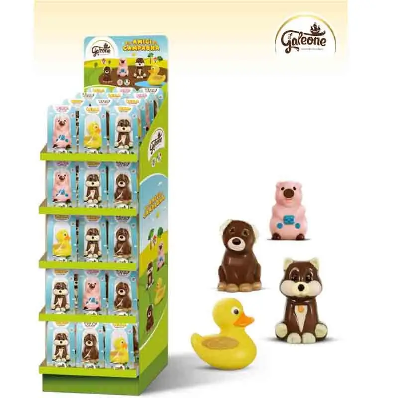 animali della fattoria di puro cioccolato decorato a mano 70 g mod. assortiti e casuali