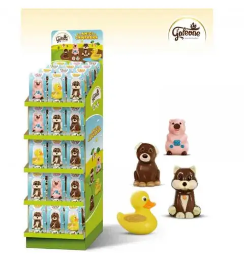 animali della fattoria di puro cioccolato decorato a mano 70 g mod. assortiti e casuali