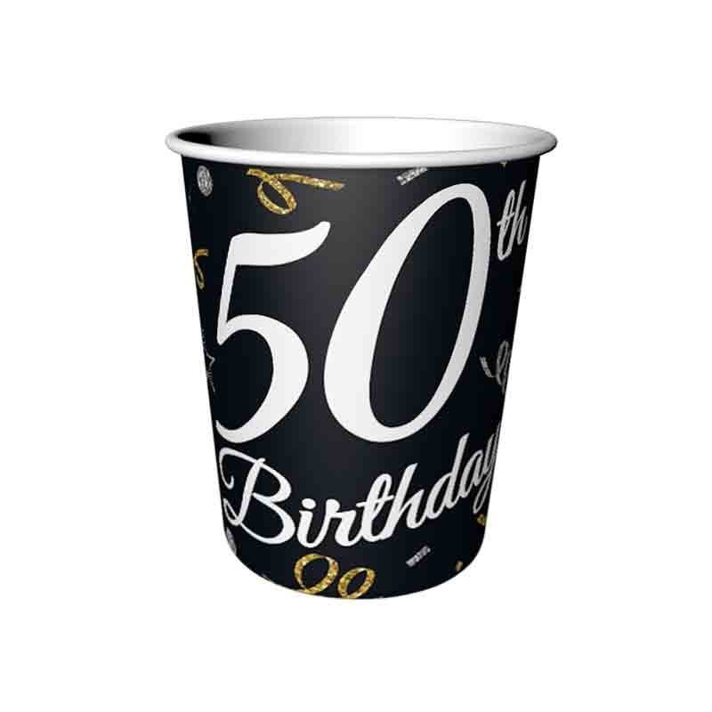 Bicchieri di carta B&C 50° Compleanno 6 pz KP-50BD