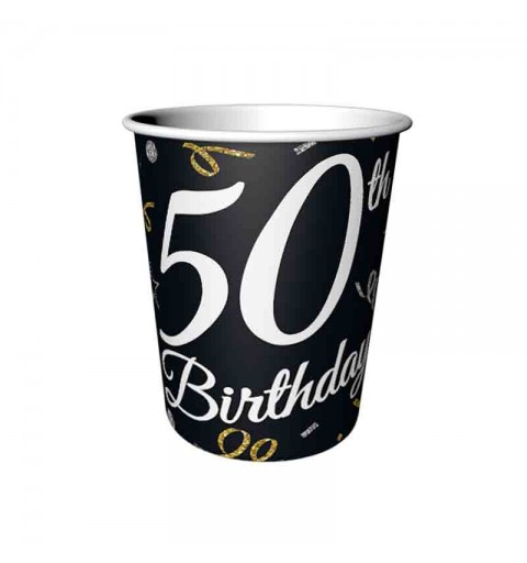 Bicchieri di carta B&C 50° Compleanno 6 pz KP-50BD