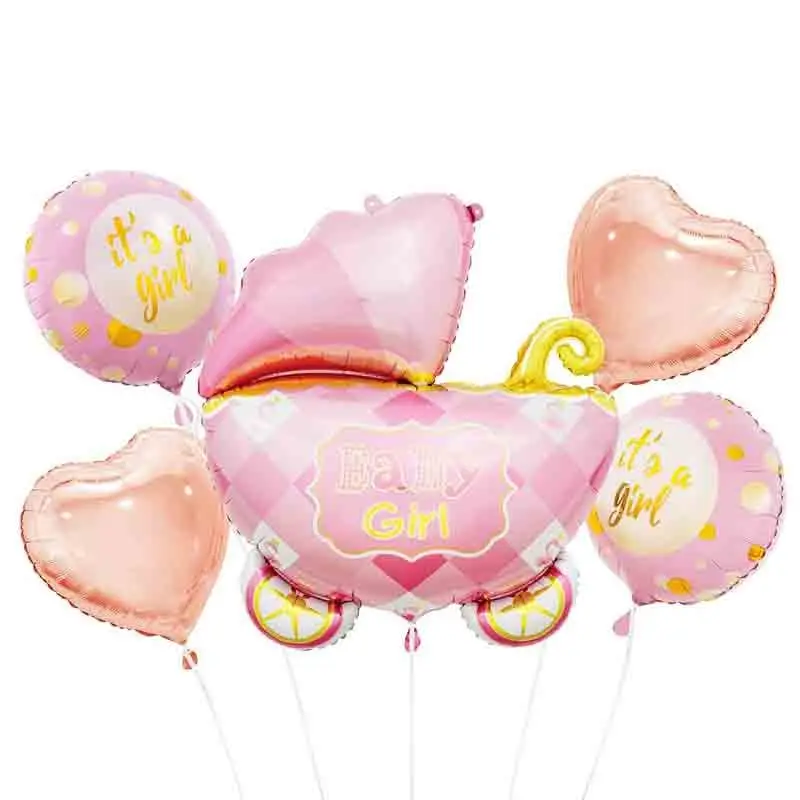 Palloncino foil Set carrozzina rosa 5 pz BZ-HWZR