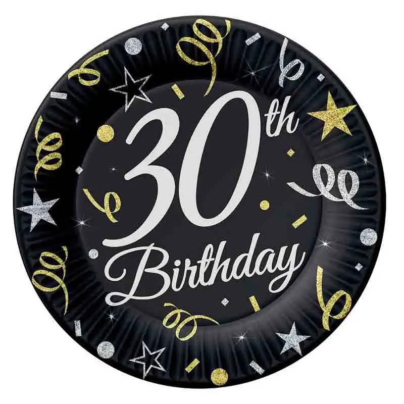 piatti carta B&C 30° Compleanno 23 cm 6 pz TP-30B9