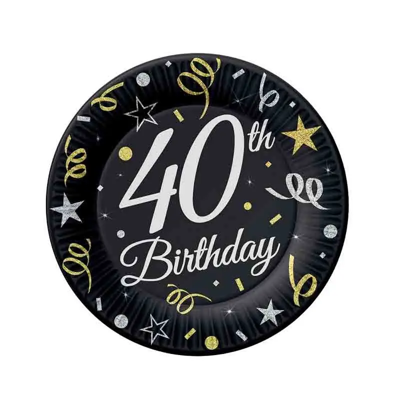 piatti dessert B&C 40° Compleanno 18 cm 8 pz TP-40B7