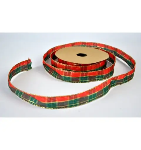 Nastrino tartan brownie 25 mm x 20 mt