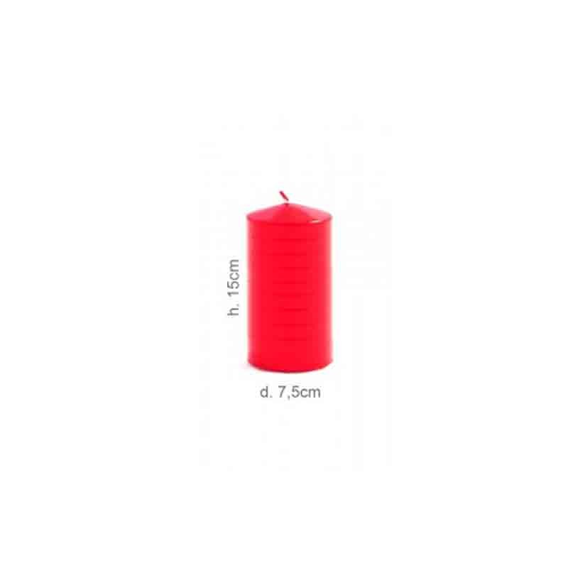 Candela Pillar d.7,5 x h.15 cm rossa 7034