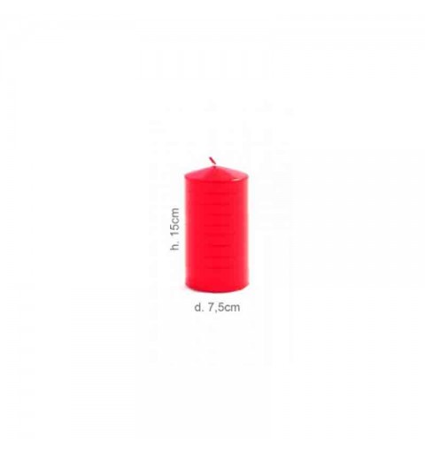 Candela Pillar d.7,5 x h.15 cm rossa 7034