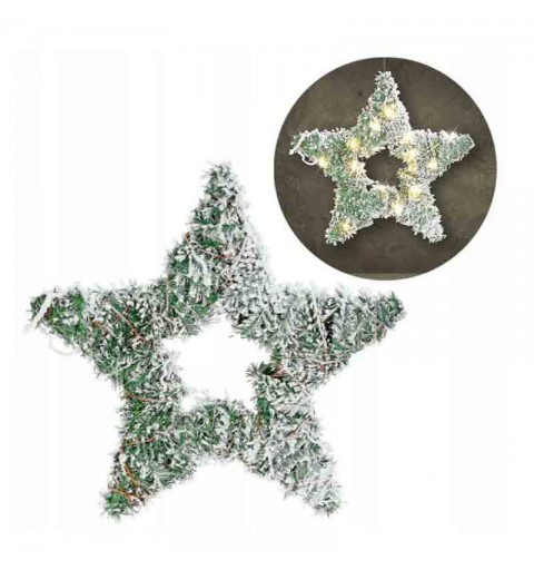 stella decorativa pino innevato 37 cm 30 led 991936