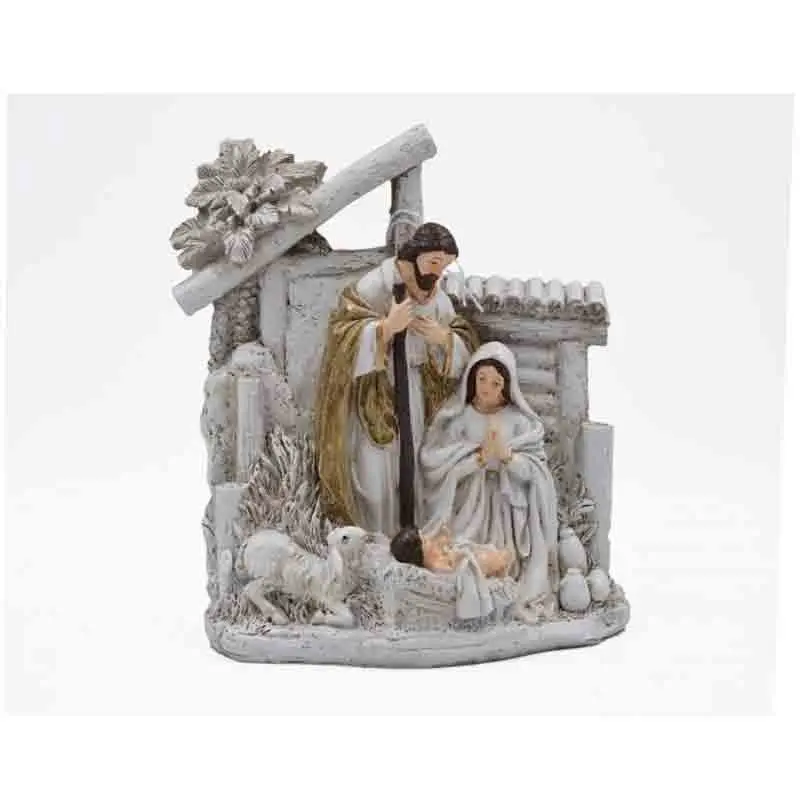 natività in resina bianca LP63004W 17 cm