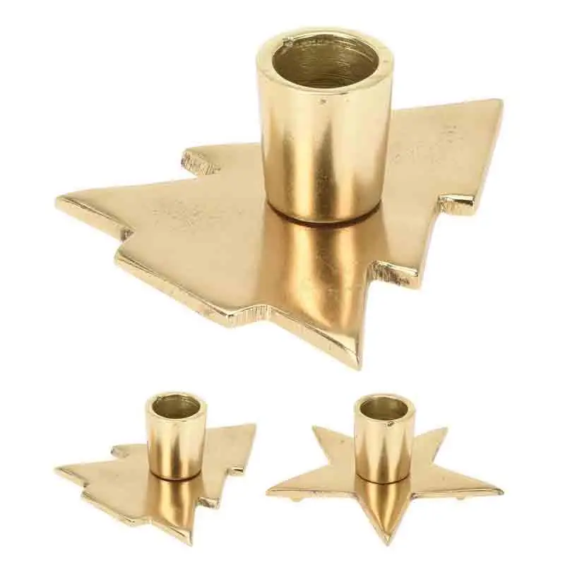 porta candela oro 2 mod. assortiti e casuali stella albero 026451