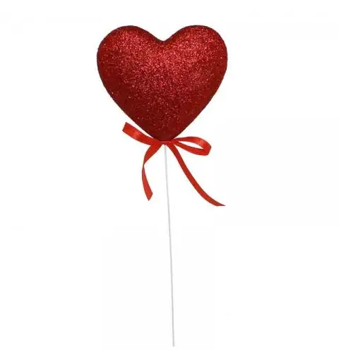 set 3 cuori polistirolo con stand 68294 4 x 3 cm