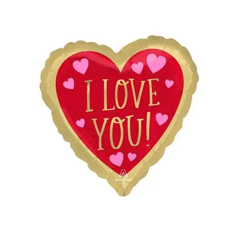 Pallone foil cuore 17 - 42 cm Love You Red & Gold 4365201