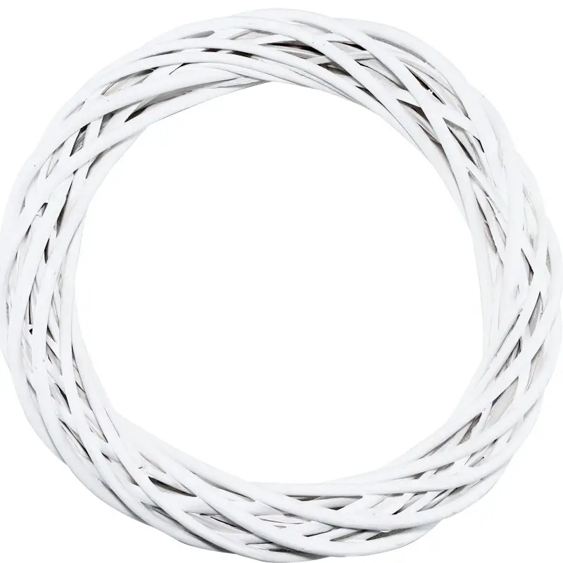 Ghirlanda Natalizia in legno intrecciato Bianco 50cm 9952