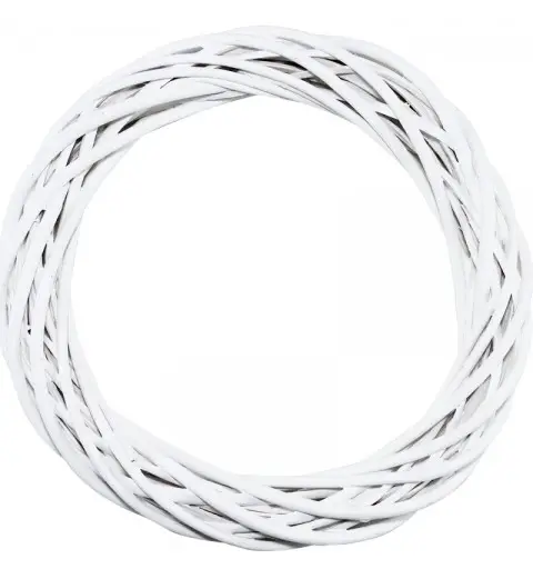Ghirlanda Natalizia in legno intrecciato Bianco 50cm 9952