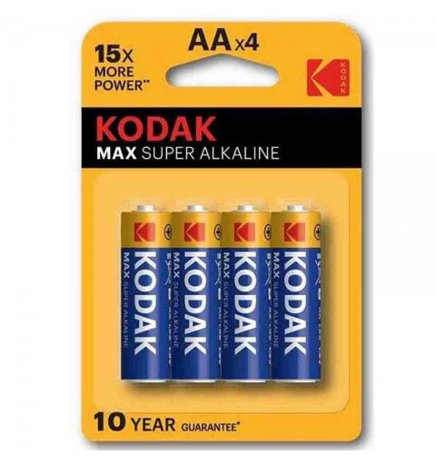 Kodak Max super alkaline AAx4 - Pila Stilo-Blister Da 4 Pezzi 30952867