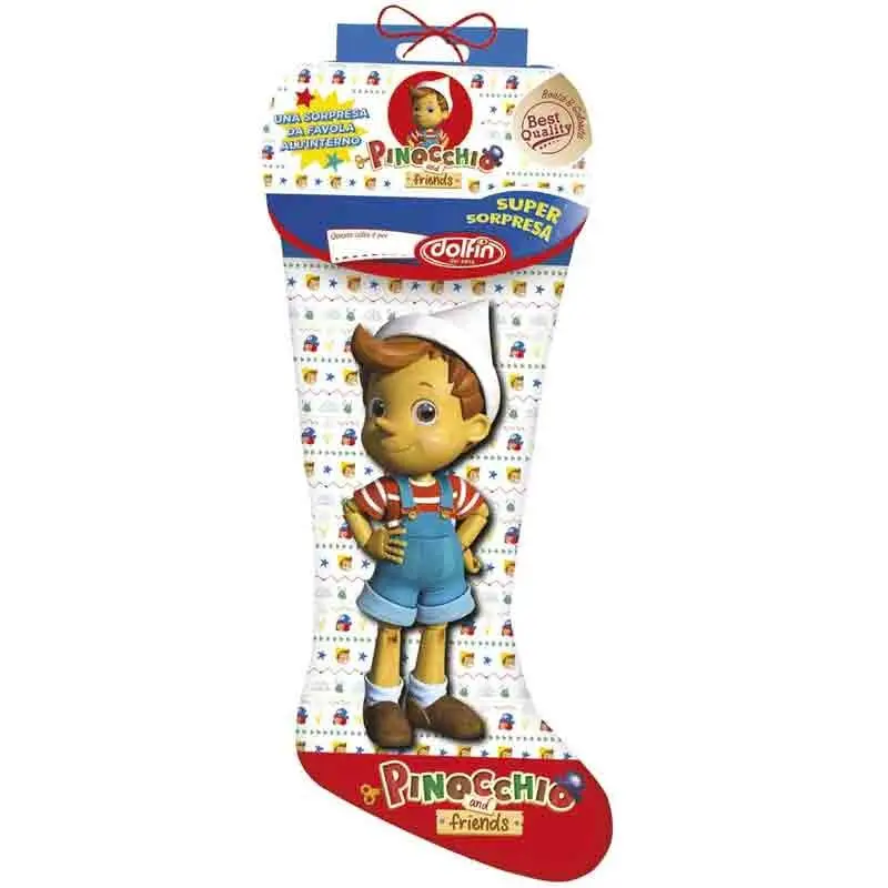 Calza della befana pinocchio dolfin 160 g grafiche assortite e casuali