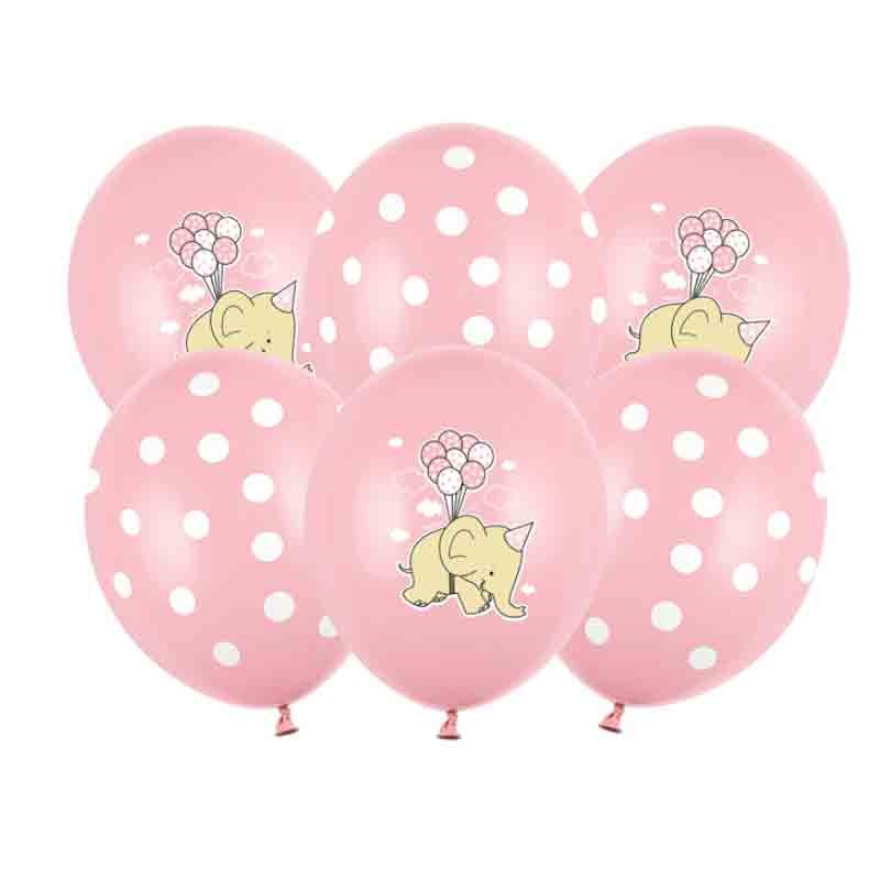 6 Palloncini 30 cm elefantino rosa assortiti SB14P-256-000-6