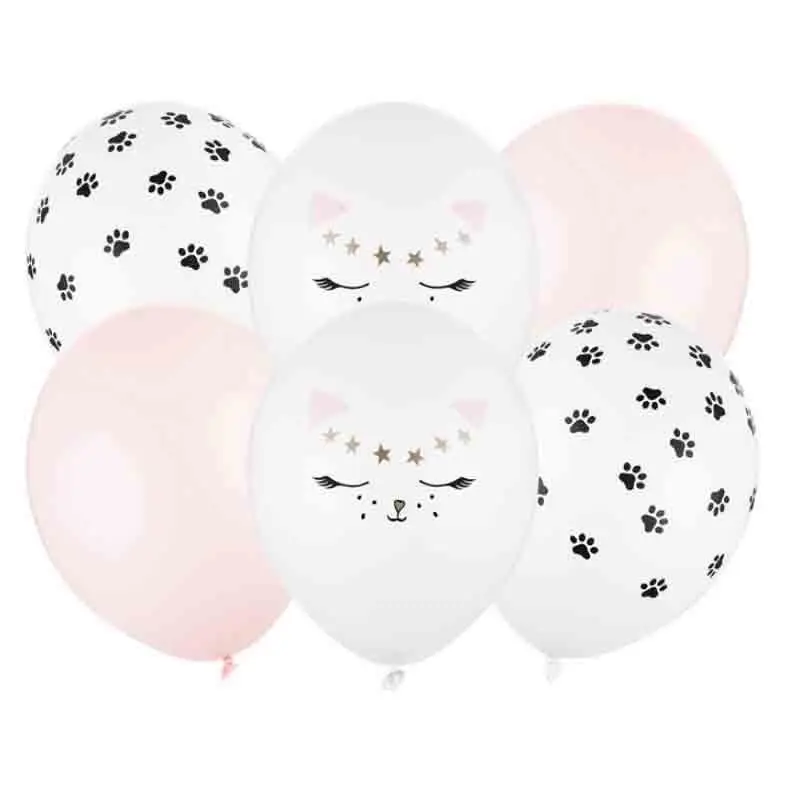 6 Palloncini 30 cm Gatto mix di colori e modelli SB14P-306-000-6