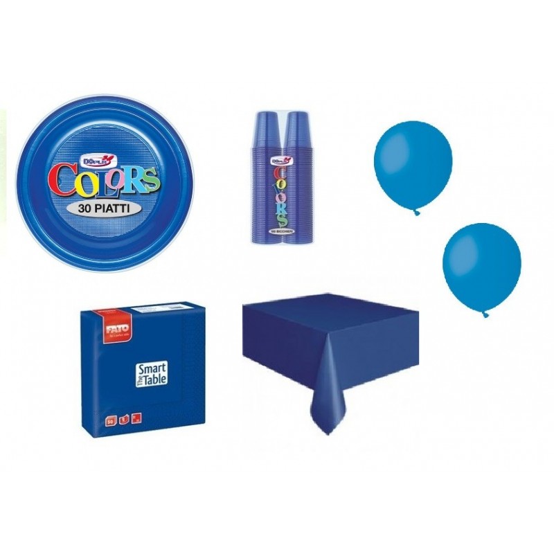 KIT N.26 COORDINATO TAVOLA PER FESTE MONOCOLORE ROSA + 100 PALLONCINI 