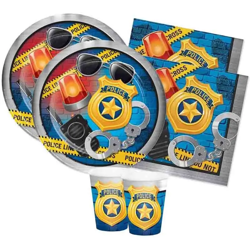KIT N29 COORDINATO TAVOLA POLIZIA SET COMPLEANNO FESTA PARTY BAMBINI