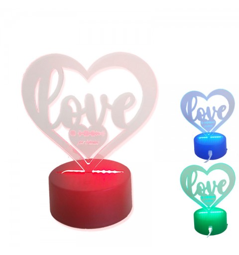 lampada usb personalizzabile con codice spotify scansionabile cuore love
