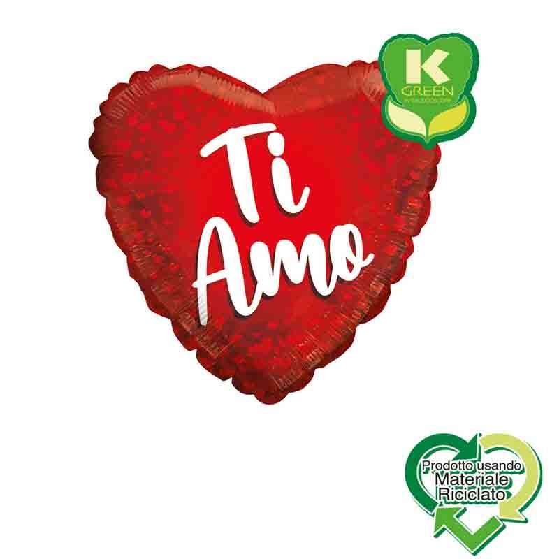 palloncino foil Ti Amo Rosso Cuore K-Green 18 43 cm 999326-01