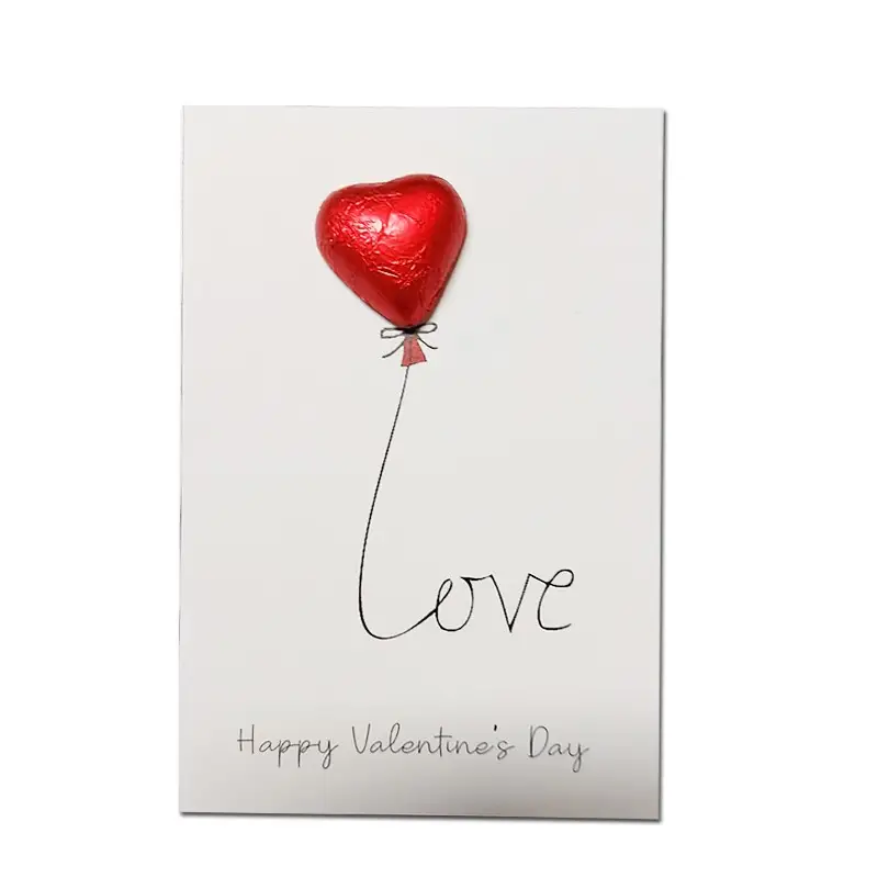CARD SAN VALENTINO LOVE CON CIOCCOLATINO CUORE
