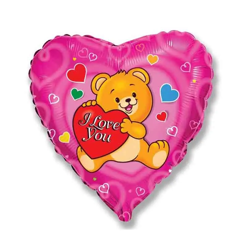 palloncino foil cuore i love you con orsetto 43 cm 201639