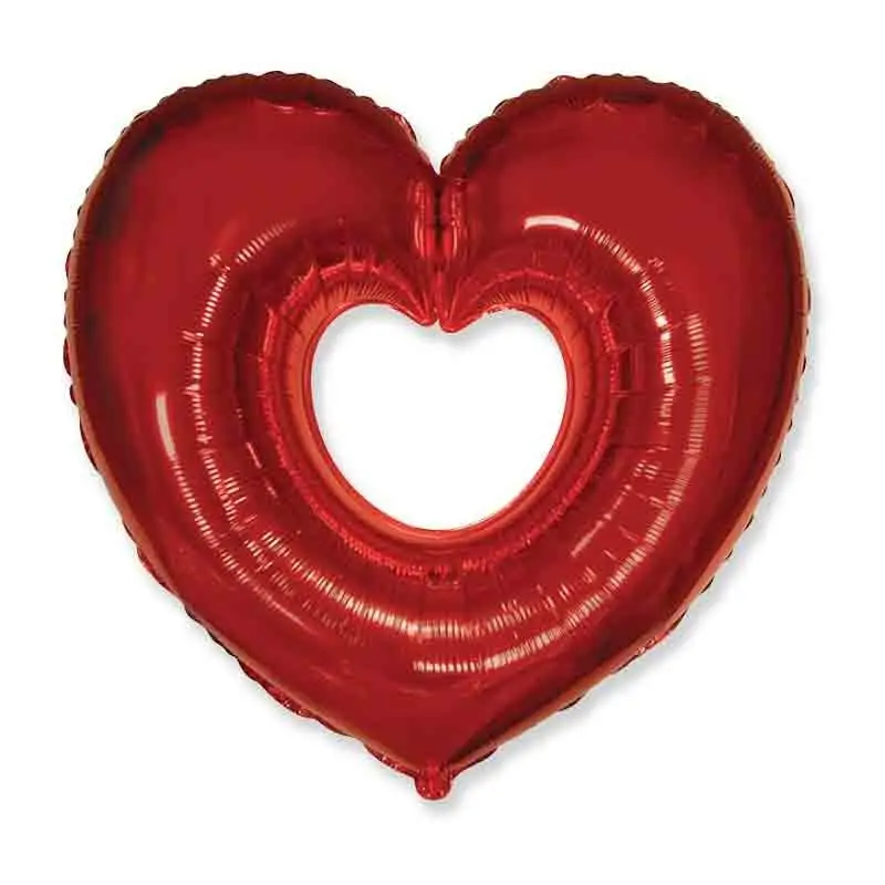 palloncino foil cuore rosso aperto 43 cm 61 cm 901500R