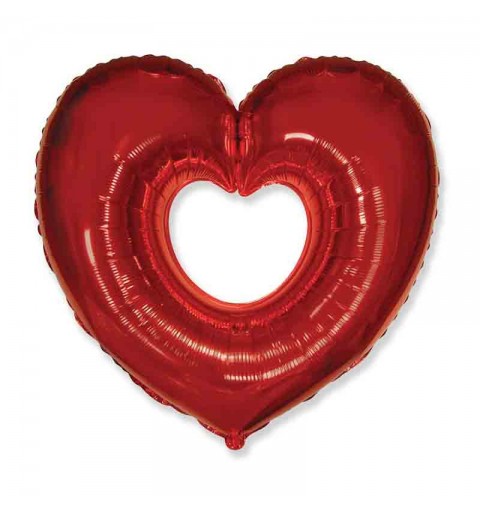 palloncino foil cuore rosso aperto 43 cm 61 cm 901500R