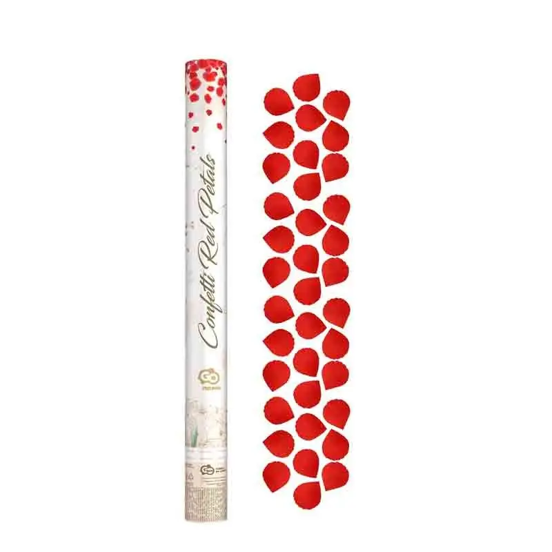 tubo spara coriandoli Cannone cuori di tessuto rossi 60 cm JC-KPPC60