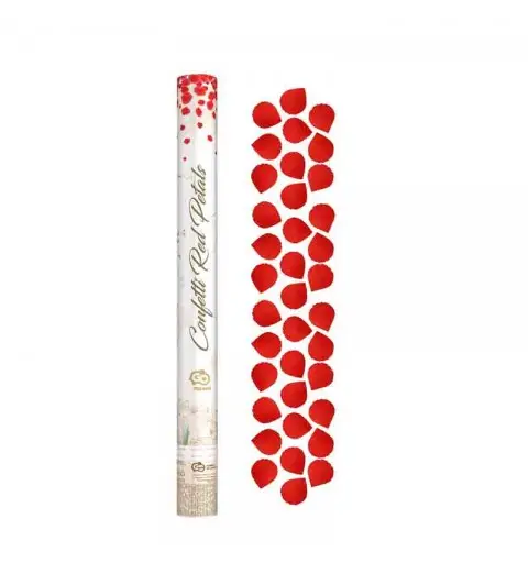 tubo spara coriandoli Cannone cuori di tessuto rossi 60 cm JC-KPPC60