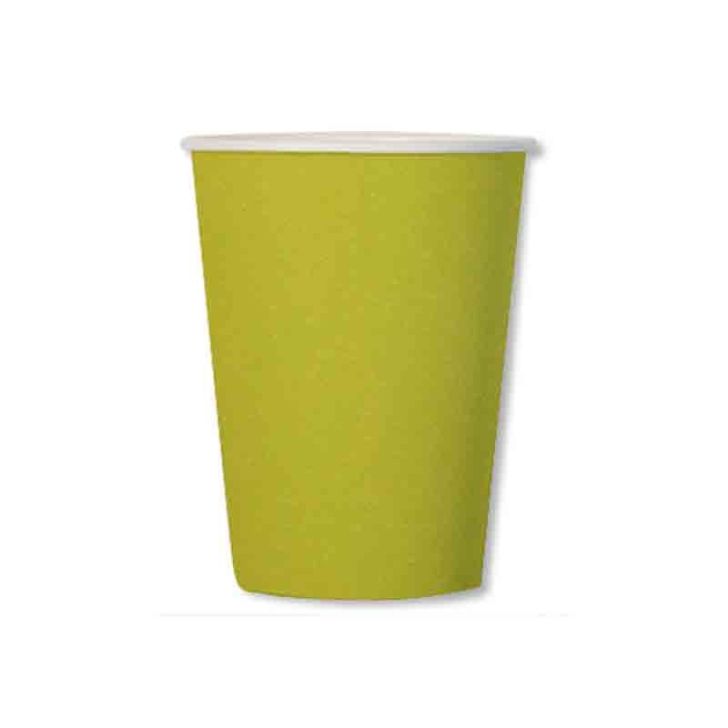 8 bicchieri cc.250 in carta compostabile verde lime 06KTL