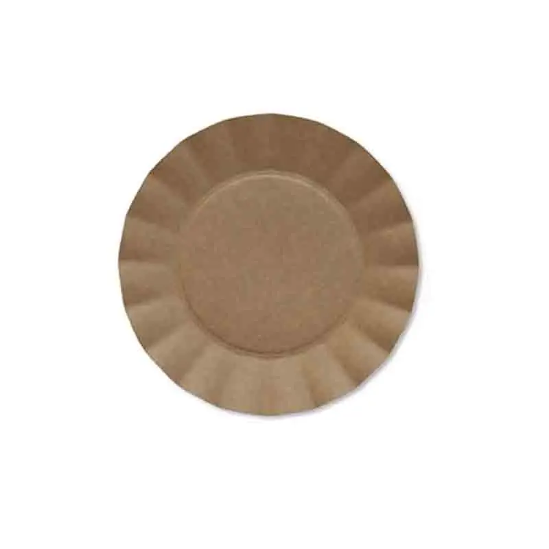 8 Piatti dessert in carta compostabile 21 cm kraft 343KKF