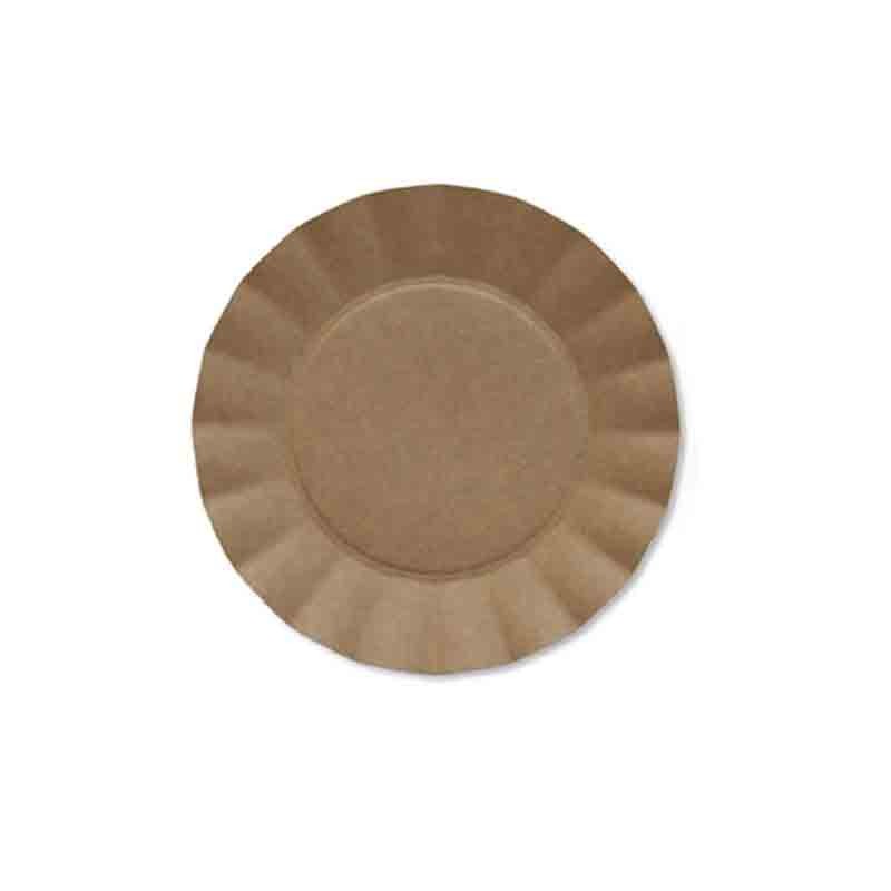 8 Piatti dessert in carta compostabile 21 cm kraft 343KKF