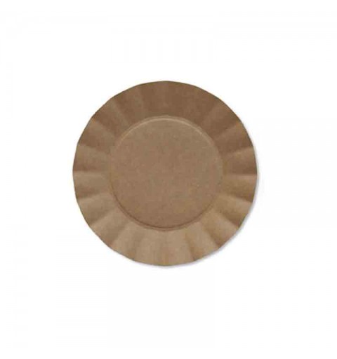 8 Piatti dessert in carta compostabile 21 cm kraft 343KKF
