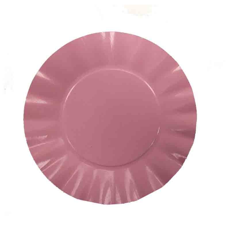 8 Piatti dessert in carta compostabile 21 cm rosa quarzo 343KTQO