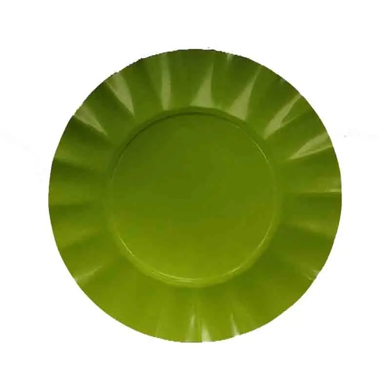 8 Piatti dessert in carta compostabile 21 cm verde lime 343KTL