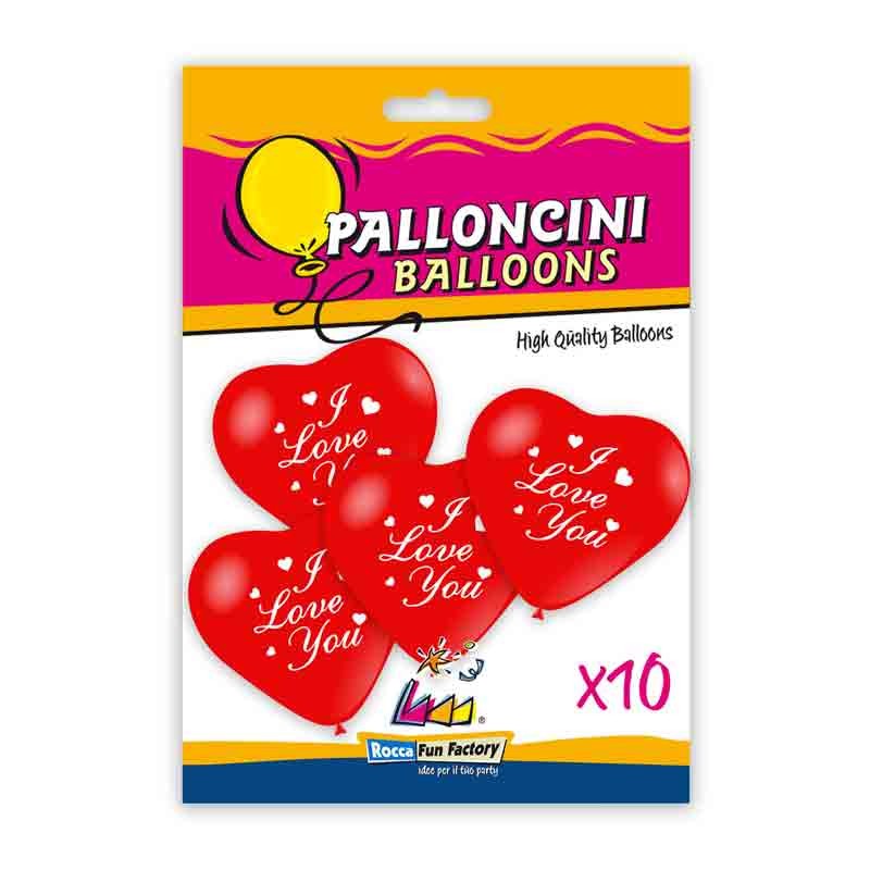 10 palloncini a forma di cuore rosso I Love You  11 75269