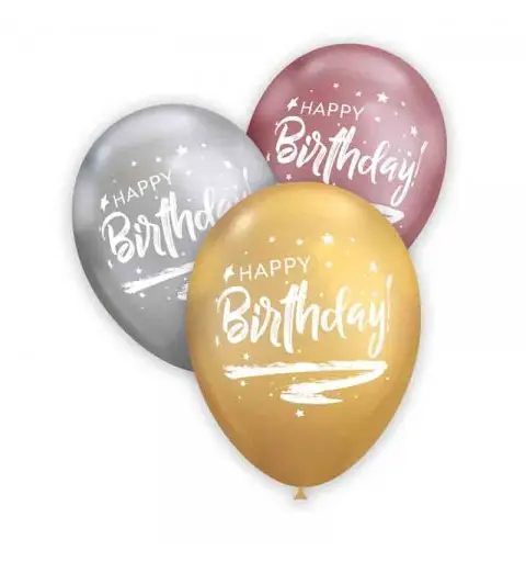 50 Palloncini 13 stampa 2 Lati Happy Birthday Brush GCSD120 2L-86