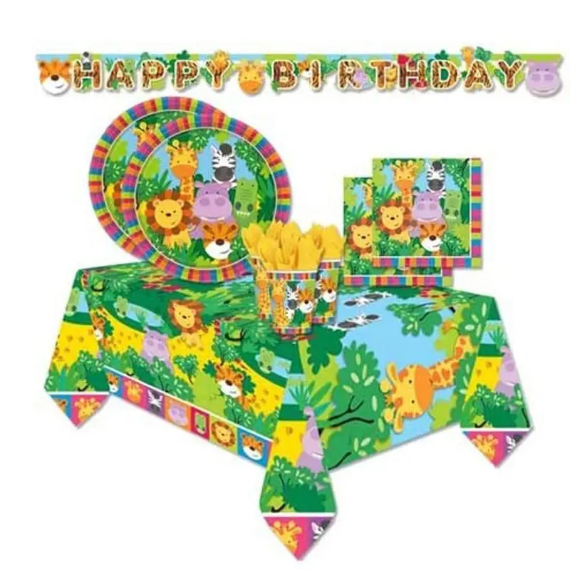 Kit Per Compleanno per 40 Persone Animali Della Giungla