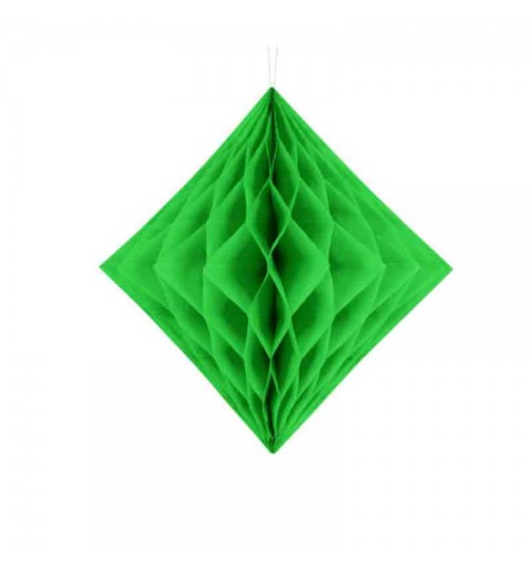 decorazione in carta a forma di diamante a nido d\'ape verde chiaro 30 cm DH30-102