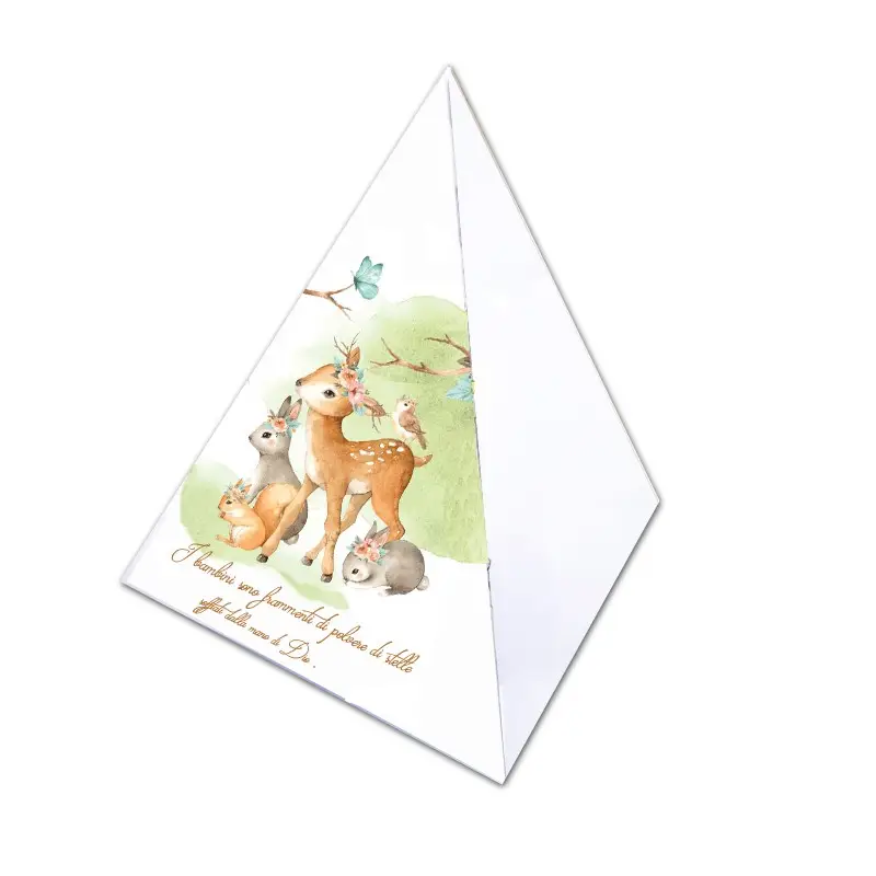 scatolina piramide animaletti del bosco