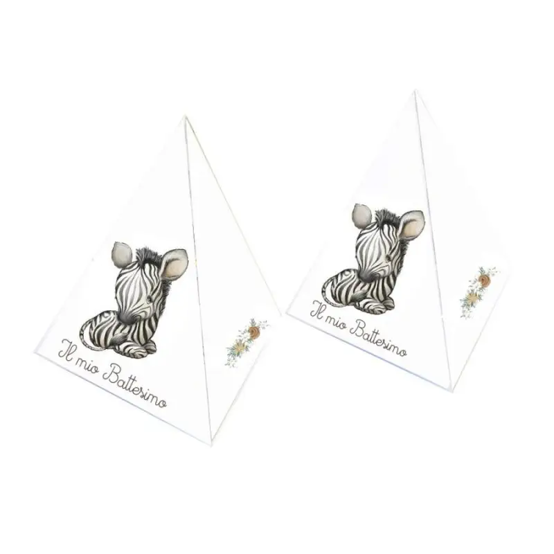 scatolina piramide zebra il mio battesimo