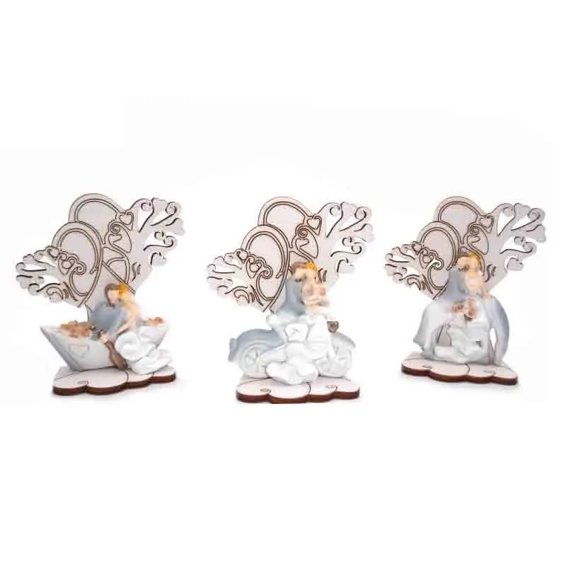 12 decorazioni coppia sposi in resina bomboniera piccola 7 cm 420003